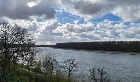 Spacious 4-room apartment with a garden, located directly on the Rhine River, and available for the first time.