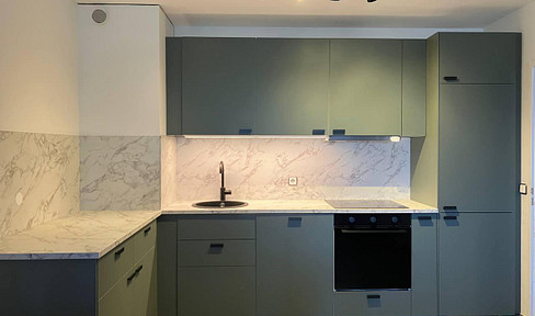 First occupancy after partial renovation: 2-room apartment with a new fitted kitchen.