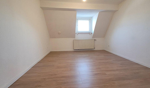 Newly renovated 3-room or 4-room attic apartment, available immediately.