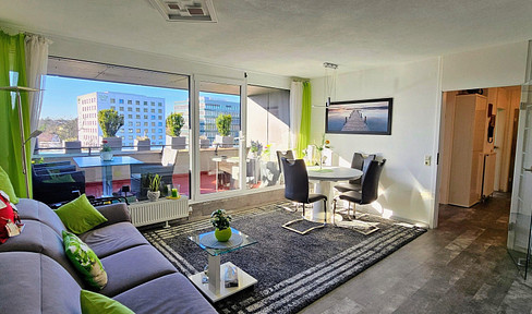 Bright, welcoming 2-room penthouse apartment.