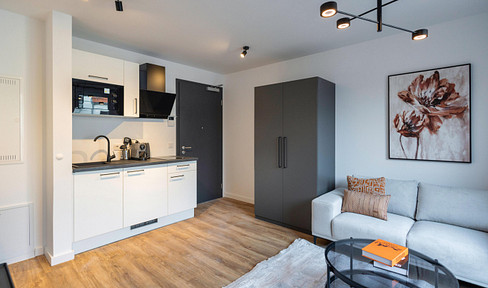 Studio apartments available for rent at €750, all-inclusive; registration possible.