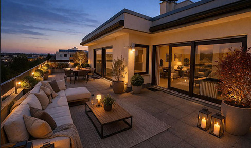 Bright and spacious 4-room penthouse apartment with a huge rooftop terrace, located on the Murg.