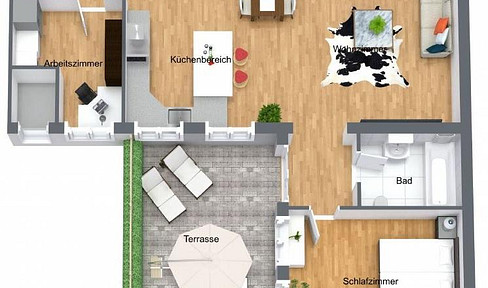 2-room apartment in the southern city center - quiet location, well-connected, including fitted kitchen.