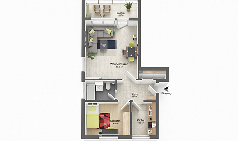 "No fees * vacant * flooded with sunlight * 2-room apartment with parking space and balcony."