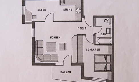 Bright 2.5-room apartment for rent - 1st floor.