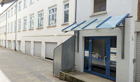 Office space for rent, available as a whole or as individual units. Features two entrances.