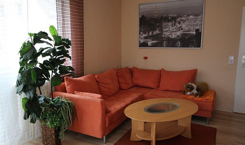 Looking for a furnished one-bedroom apartment with a fitted kitchen.