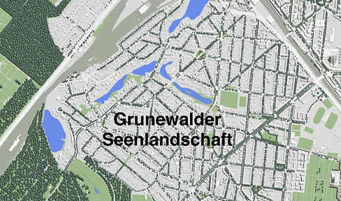 Residential building plot in Grunewald – Zoning plan allows for the construction of a villa, a single-family home, and a duplex.