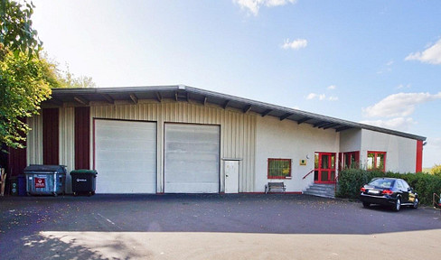 Jetzt Mieten: 1.764 m² Lagerhalle mit Bürogebäude – verkehrsgünstig direkt an der A66