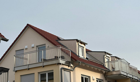 2-room penthouse apartment with 2 balconies and a garage parking space - built in 2016 - currently rented.