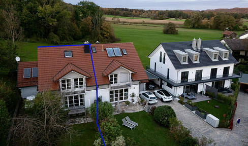 Semi-detached house for rent in Hechendorf, approximately a 10-minute walk from Pilsensee lake.