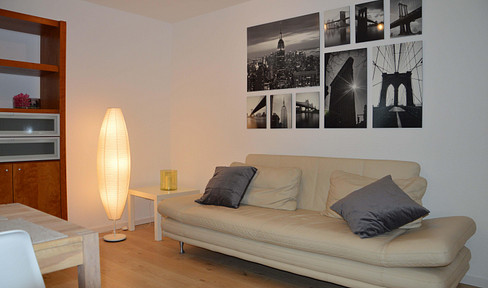 Furnished 2-room apartment with a terrace for rent to a single person.