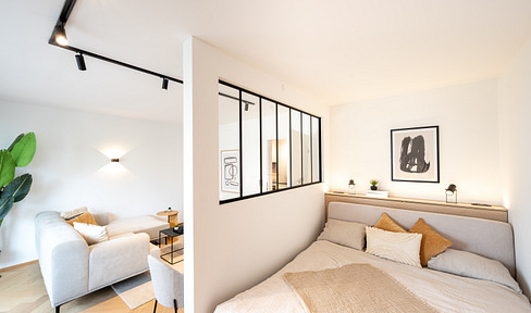 Stylish city apartment offering a comfortable living experience in a prime location with mountain views – features a terrace and designer bathroom, and is available without commission!