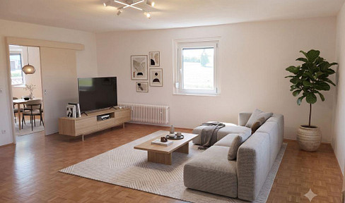 Newly renovated, bright 5-room apartment with its own entrance and balcony, located in Aidhausen.