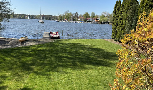 Waterfront property with a bungalow.