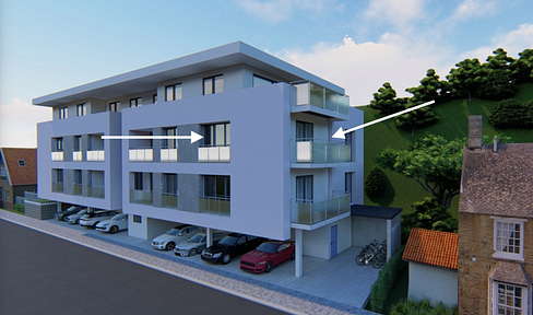 Bright 2.5-room apartment with parking space and balcony in Oberschopfheim.