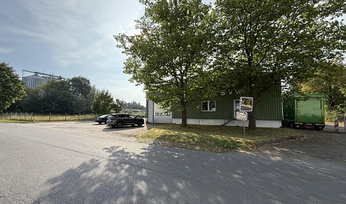 Land area near a substation, with a hall that is currently rented out.