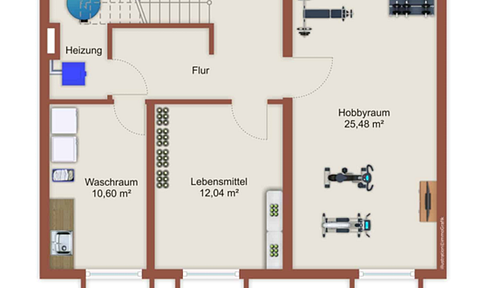 Modernized two-room basement apartment – suitable for shared living.