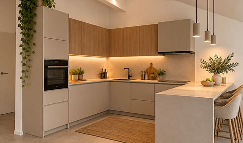 Brand new apartment with stunning views – spacious, beautiful 3-room attic apartment with balcony and loggia in Grafing.