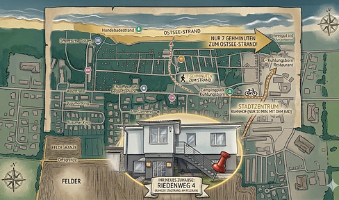 Located near the beach and the edge of a field: Your sunny detached house with separate living unit on the Baltic Sea.