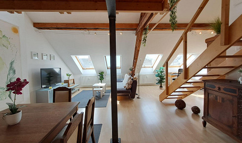 For sale by owner: Fantastic, loft-style maisonette apartment with a rooftop terrace.