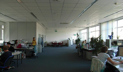Spacious, bright office spaces – no commission fees. Optionally, 235 square meters of storage space available.