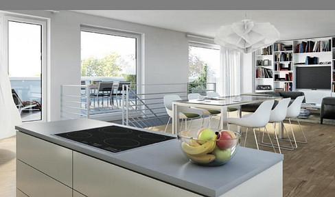 Modern, top-of-the-line penthouse apartment with a huge rooftop terrace, in a fantastic location.