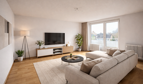 Excellent, renovated 2-room apartment with balcony, elevator, and parking space in Frankfurt-Unterliederbach.