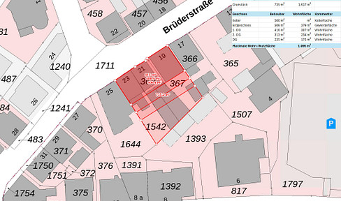 Unique opportunity: 3 contiguous plots of land suitable for building, located in the center of Bad Salzufeln.