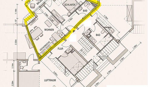 Moderne 2-Zimmer-DG-Wohnung mit Wohnküche und Balkon