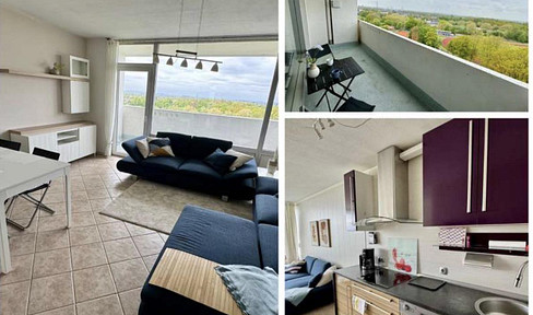 Furnished one-bedroom apartment on the 10th floor with stunning views.