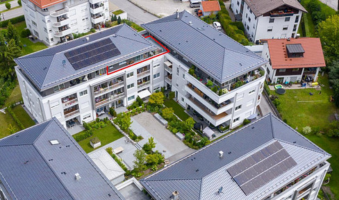 Exklusiv! 2-Zi. Penthouse-Wohnung mit zwei Dachterrassen-Zugängen und EBK