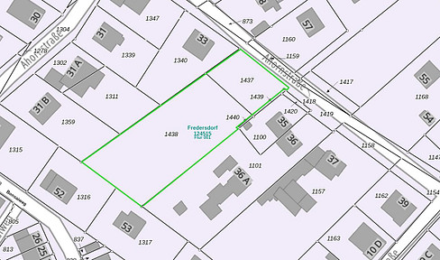 Property located at Ahornstraße 34, with an area of 2,266 square meters.