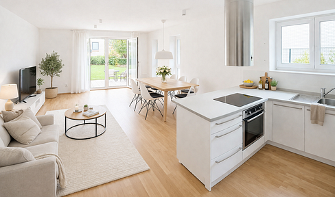 Modern 4-room detached house near Hamburg, energy-efficient, with a garden and carport, ideal for families.