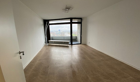 Renovierte 1-Zimmer-Wohnung im 18. OG mit Balkon und Neckarblick in Mannheim-Innenstadt