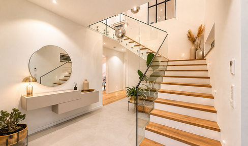 Architect-designed villa, 2023 | 323 m² | View of the Kinzig Valley | Sauna and fireplace | Energy efficiency rating A+ | 35 minutes from Frankfurt.