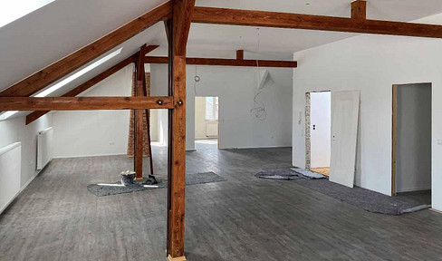 Unique attic apartment with a rooftop terrace.