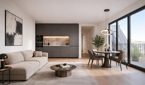 New penthouse apartment with a rooftop terrace and panoramic views of Berlin.