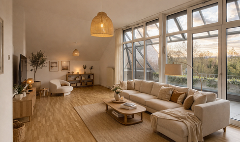 Bright, renovated 4-room apartment with a large rooftop terrace and exceptional living space.