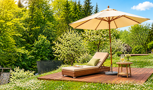 Wohnen wie im Haus – Gartenwohnung mit 103,5 m2 in unverbaubarer Waldrandlage