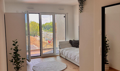 Brand new! Furnished student apartment with balcony and fitted kitchen, located right next to the university.
