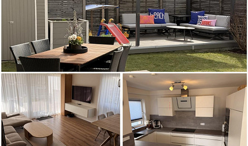 4 Zimmer Gartenwohnung - Wohnen wie im Haus mit 90 m² Garten und Garage direkt vor der Tür