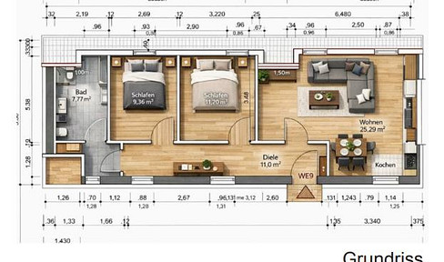Completely renovated 3-room apartment on the 1st floor with its own entrance.