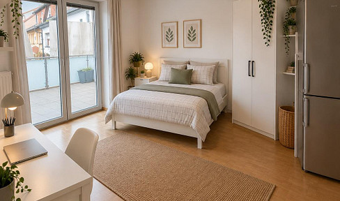 🔥 Möbliertes Zimmer in Bruchsal Zentrum - 580 € all Inclusive | Mit Zugang Balkon🌿