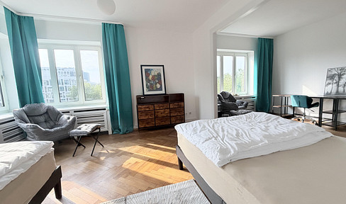 Large, furnished room (suitable for one or two people) of 35 m2 in Düsseldorf-Golzheim, located on the Rhine – also suitable for couples.