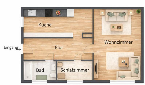 Brand new, fully renovated 2-room attic apartment with a panoramic view.