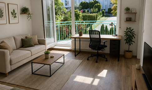 Sonnige 1-Zimmer-Wohnung in Diedorf mit Süd-Balkon und Einbauküche - perfekt für Singles oder Büro
