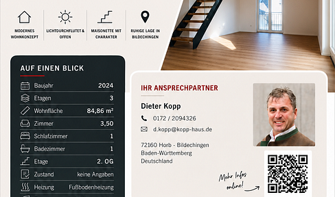 Exclusive maisonette apartment – modern and open-plan design in Horb-Bildechingen.