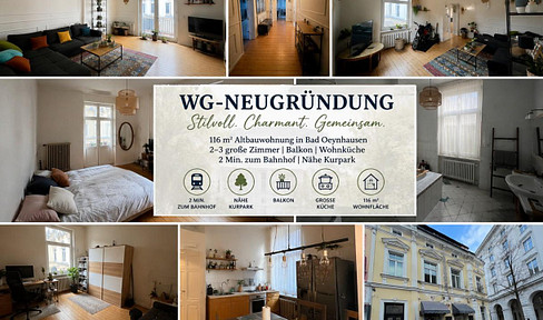 Mitten im Herzen von Bad Oeynhausen | WG-Neugründung | 116 m² Altbau | 2er oder 3er WG