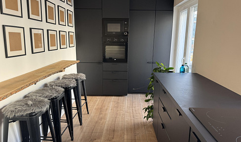 Exclusive, fully furnished 3-room apartment with smart home features and 2 balconies, located near the Main River.